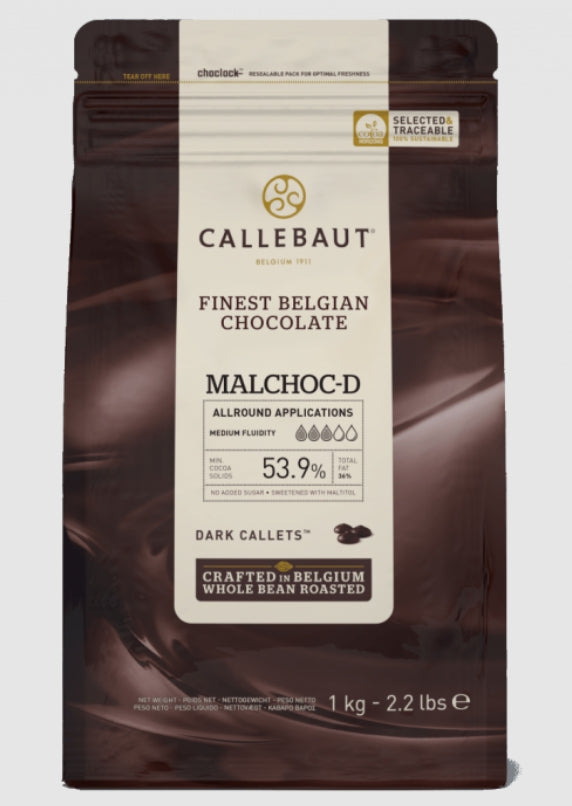 BARRY CALLEBAUT CIOCOLATA NEAGRA CU INDULCITOR, cacao 53,9%, 1kg