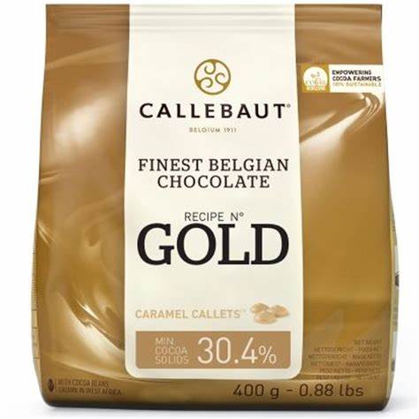 BARRY CALLEBAUT Ciocolata alba cu caramel - Dropsuri, cacao 30.4%, 0.4kg