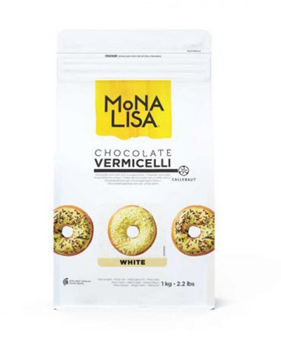 MONA LISA Decoratiuni VERMICELLI, ciocolata alba, cacao 22.5%, 1 kg/punga