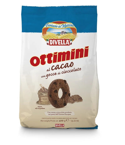 Biscuiti cacao si chipsuri de ciocolata, Divella, 400 gr